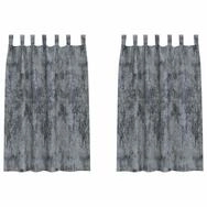 vidaXL Vorhang Samtvorh&auml;nge mit Vorh&auml;ngen 2 pcs Silber Grau 175 x 140 cm Samt...