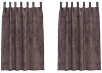 vidaXL Vorhang Samtvorh&auml;nge mit Vorh&auml;ngen 2 pcs Braun 175 x 140 cm Samt (2...