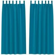 vidaXL Vorhang Verdunkelungs-Vorh&auml;nge mit Ringen 2 pcs T&uuml;rkis 225 x 140 cm (2...