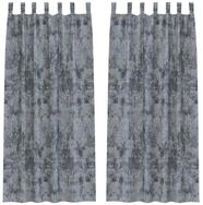 vidaXL Vorhang Samtvorh&auml;nge mit Vorh&auml;ngen 2 pcs Silber Grau 260 x 140 cm Samt...