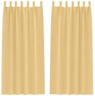vidaXL Vorhang Verdunkelungs-Vorh&auml;nge mit Ringen 2 pcs Beige 225 x 140 cm (2...