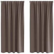 vidaXL Vorhang Verdunkelungs-Vorh&auml;nge mit Ringen 2 pcs Dunkelbraun (2 St),...