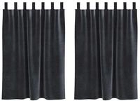 vidaXL Vorhang Verdunkelungsvorh&auml;nge 2 pcs Dunkelgrau 140 x 140 cm Samt (2...