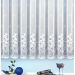 heimtexland Gardine Jacquard Stores Gardine Blumen wei&szlig; Fertigstore (1 St),