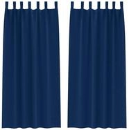 vidaXL Vorhang Verdunkelungs-Vorh&auml;nge mit Ringen 2 pcs Dunkelblau 260 x 140 cm...