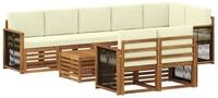 vidaXL Gartenlounge-Set Sofagarnituren Massivholz, (8-tlg)