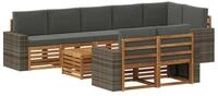 vidaXL Gartenlounge-Set Sofagarnituren Massivholz, (9-tlg)