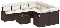 vidaXL Loungesofa Gartensofa-set Braun 55 x 55 x 37 cm Poly-Rattan, 9 Teile