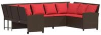 vidaXL Gartenlounge-Set Gartensofa mit Kissen Braun Poly Rattan, (1-tlg)