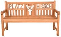 Home4Living Gartenbank Teak Gartenbank Platzhirsch 3-Sitzer mit Hirschkopf...