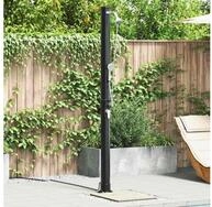 vidaXL Solardusche, Au&szlig;en Solardusche Schwarz 217 cm PVC und Aluminium