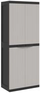 vidaXL Garten-Ger&auml;teschrank, Gartenschrank Grau und Schwarz 65x37x165 cm PP