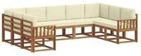 vidaXL Gartenlounge-Set Outdoor-Sofagarnitur mit Kissen 9 pcs Natur und Creme,