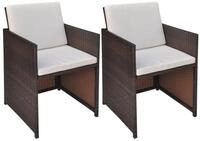 vidaXL Gartenstuhl Gartenst&uuml;hle 2 Stk. mit Polstern und Kissen Poly Rattan...