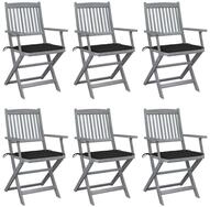 vidaXL Gartenstuhl Klappbare Gartenst&uuml;hle 6 Stk. mit Sitzkissen Massivholz (6...