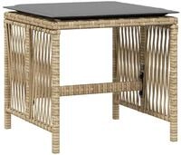 vidaXL Hocker Gartenhocker Kissen 4Stk. Beigemischung 41x41x36 cm Poly Rattan...