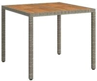 vidaXL Gartentisch Gartentisch Grau 90 x 90 x 75 cm Poly-Rattan (1-St)