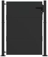 vidaXL Gartentor Gartentor Schwarz 105 x 130 cm Pulverbeschichteter Stahl