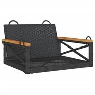 vidaXL Gartenbank H&auml;ngesessel Schwarz 63x62x40 cm Poly Rattan (1-St)