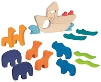 goki Steckspielzeug Arche Noah Holzspielzeug Steckspiel Tiere Figuren 17-teilig