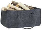 relaxdays Holztragetasche 2x Kaminholztasche aus Filz, Anthrazit