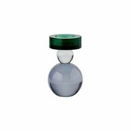 Giftcompany Kerzenhalter Sari Kugel Gr&uuml;n, Transparent, Grau, 13 cm