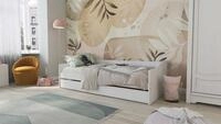 Inter Link Funktionsbett Leonie Modell'23 wei&szlig;, 2x 90x200, Massivholz, mit