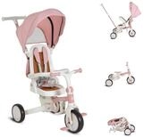 Byox Dreirad Tricycle Compacto 4 in 1, Schiebegriff klappbar Gurt umbaubar EVA