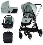Chipolino Kombi-Kinderwagen Elite 3 in 1, Aluminium, i-Size, 5-Punkt-Gurt,