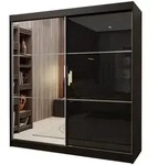 Masseno Schwebet&uuml;renschrank VITALE 200 cm Kleiderschrank mit Spiegel 2 T&uuml;ren
