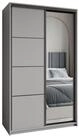 Masseno Schwebet&uuml;renschrank VARO 120 cm Kleiderschrank mit Spiegel 2 T&uuml;ren