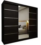 Masseno Schwebet&uuml;renschrank MIRELLA 240 cm Kleiderschrank mit Spiegel 3 T&uuml;ren