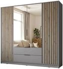 Lookway Kleiderschrank NELA 4D 206 cm Vier&shy;t&uuml;riger Schrank mit Lamellen...