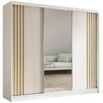 Masseno Schwebet&uuml;renschrank NELVIA 240 cm Kleiderschrank mit Spiegel 3 T&uuml;ren...