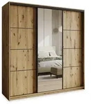 Masseno Schwebet&uuml;renschrank VARO 180 cm Kleiderschrank mit Spiegel 3 T&uuml;ren...