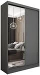 Masseno Schwebet&uuml;renschrank PATRIZIA 120 cm Kleiderschrank mit Spiegel 2...