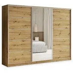 Masseno Schwebet&uuml;renschrank PINA 250 cm Kleiderschrank mit Spiegel 3 T&uuml;ren...