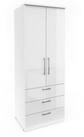 Masseno Dreht&uuml;renschrank OTTIMA 80 cm Kleiderschrank 2 T&uuml;ren und 3 Schubladen...