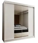 Masseno Schwebet&uuml;renschrank LUCENZA 200 cm Kleiderschrank mit Spiegel 2 T&uuml;ren...