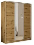 Masseno Schwebet&uuml;renschrank TARI 160 cm Kleiderschrank mit Spiegel 3 T&uuml;ren...