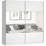 Masseno Schwebet&uuml;renschrank BETTINA 200 cm Kleiderschrank mit Spiegel 2 T&uuml;ren...