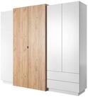 Masseno Dreht&uuml;renschrank TRES 230 cm Kleiderschrank 5 T&uuml;ren und 2 Schubladen...