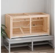 vidaXL Kleintierstall, Hamsterk&auml;fig 104x52x54 cm Massivholz Tanne
