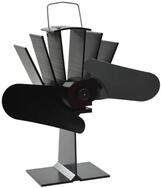 vidaXL Kaminventilator Ofenventilator W&auml;rmebetrieben 2 Bl&auml;tter Schwarz
