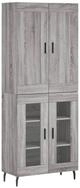 vidaXL Highboard Highboard Grau Sonoma 69,5x34x180 cm Holzwerkstoff (1 St)