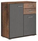 Masseno Kommode MICHELE 71 cm Sideboard mit 2 Schubladen und 2 T&uuml;ren Braun
