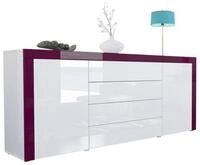 Vladon Sideboard La Paz V1 (Kommode, mit 2 T&uuml;ren und 4 Schubladen), Wei&szlig;...