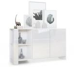Vladon Sideboard Canto (Sideboard, mit 2 T&uuml;ren und 6 F&auml;chern), Wei&szlig; matt,...