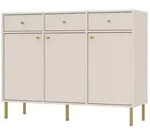 Masseno Kommode TORINO 125 cm Sideboard mit 3 Schubladen und 3 T&uuml;ren Beige
