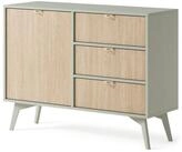 Masseno Kommode FORESTA 106 cm Sideboard mit 3 Schubladen und 1 T&uuml;ren Gr&uuml;n